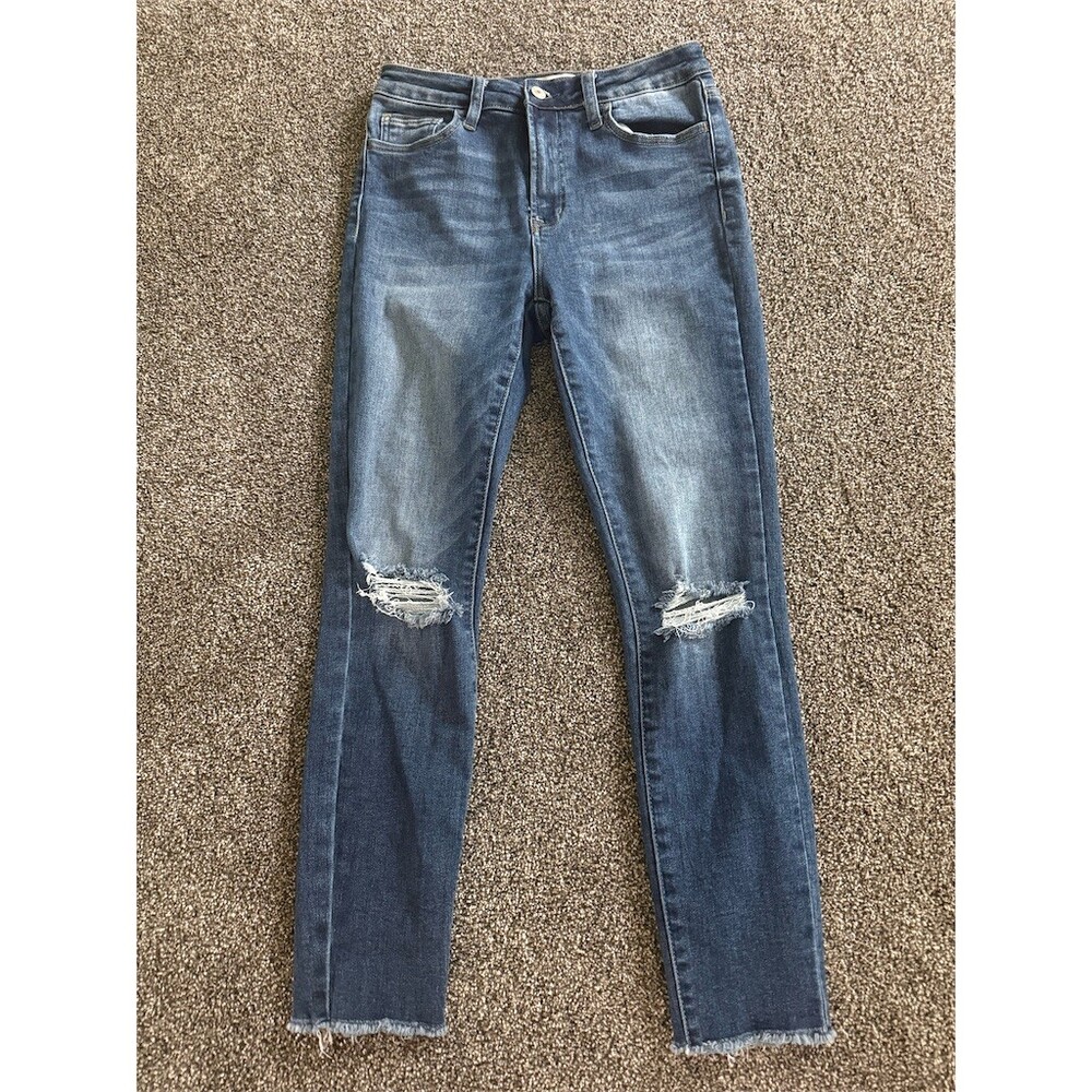 Vervet Los Angeles Womens Skinny Jeans Size 28 Medium Blue Distressed